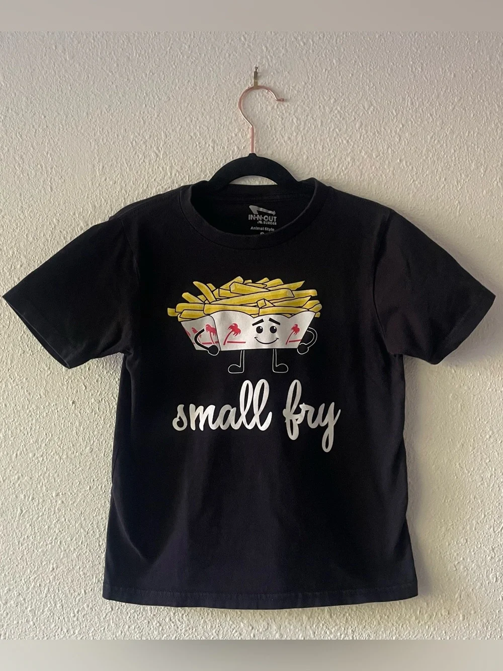 In-N-Out Burger Small Fry Graphic T Shirt Kids Small Black Fast Food Tee - Picture 1 of 5